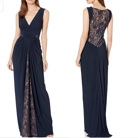 tadashi shoji Sz 10 rizo pintuck gown - Picture 3 of 12